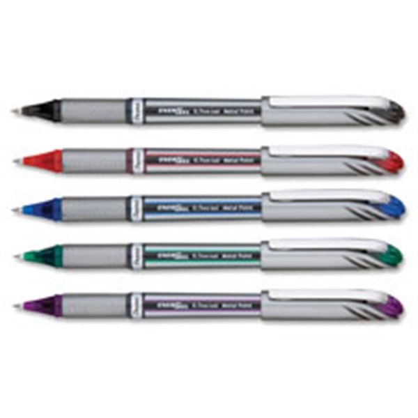 Pentel Ener Gel NV Medium Metal Tip Pens; Black PENBL27A